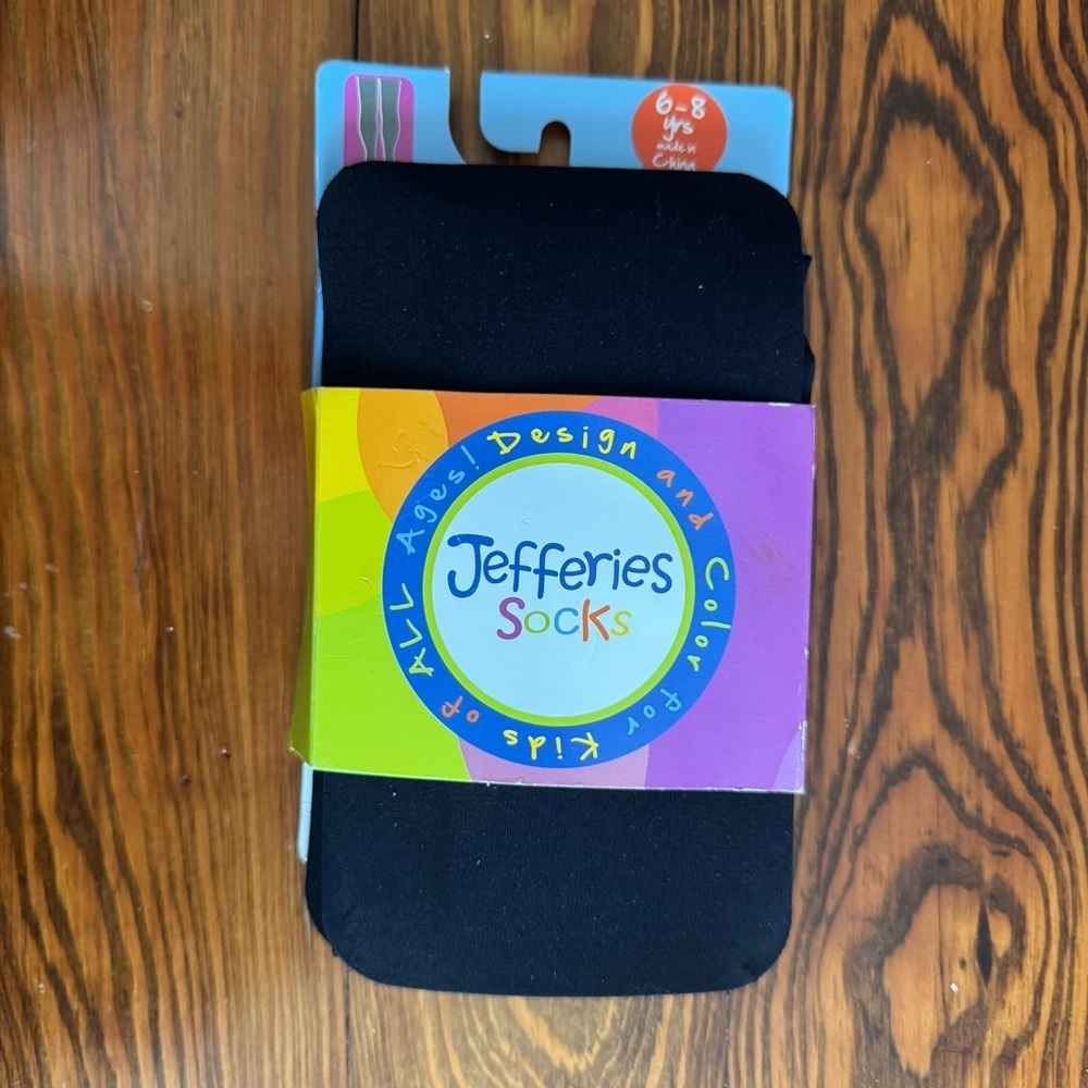 Jefferies Socks Girls Nylon Microfiber Smooth Classic Tights Black Size 6-8